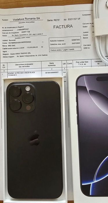 iPhone 16 pro max 256 Gb negru black titanium