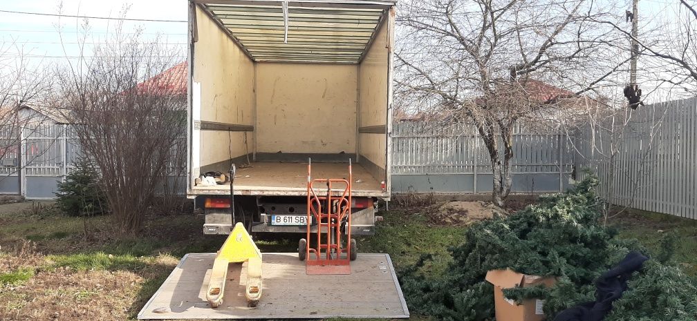 Transport Marfa camion 7,5 tone Mobila relocari duba lift transpalet