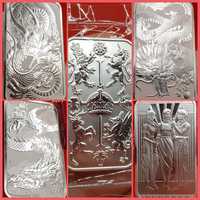 Rectangular Dragon, Trei Gratii,  monede lingou argint 999
