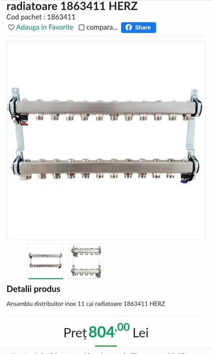 Distribuitor radiator /calorifer 11 cai