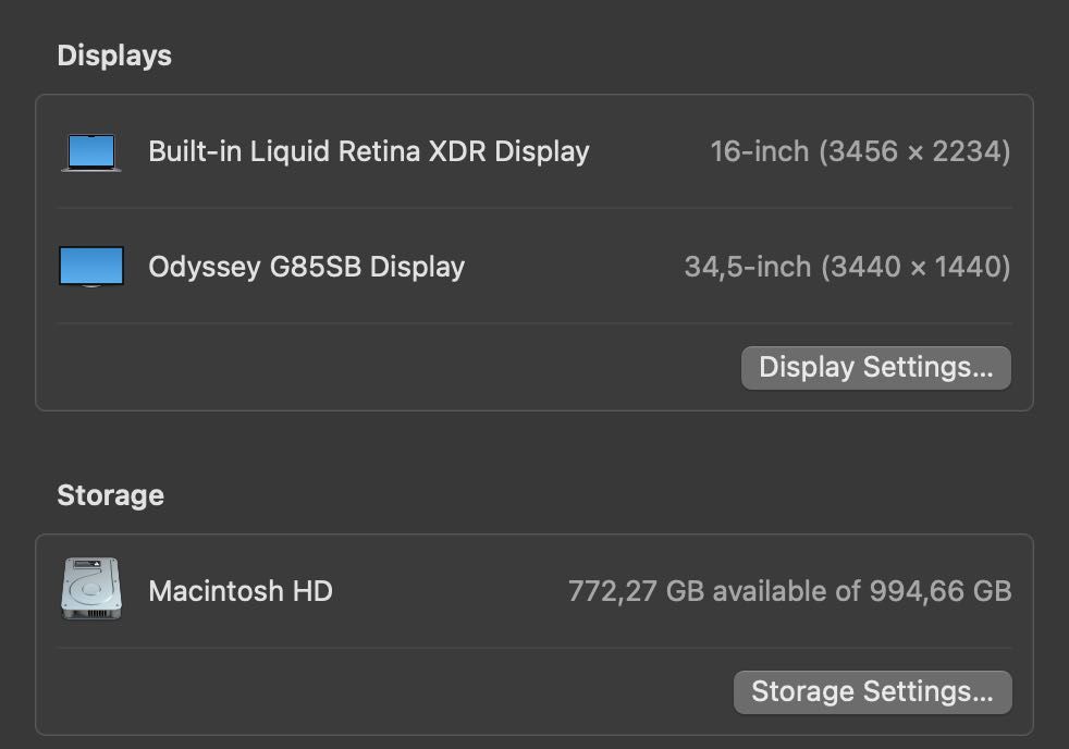 Macbook M1 Max 16''  1 TB, 32 GB RAM