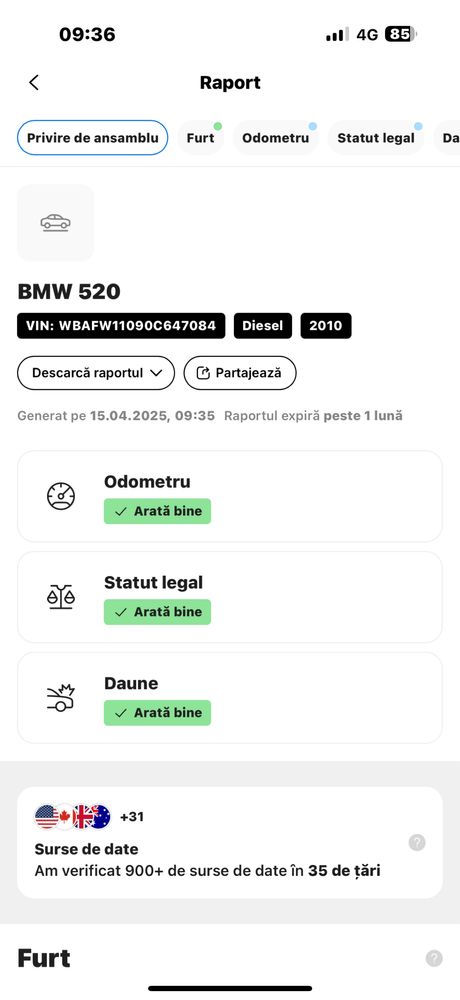 Vand Bmw Seria 5 F10