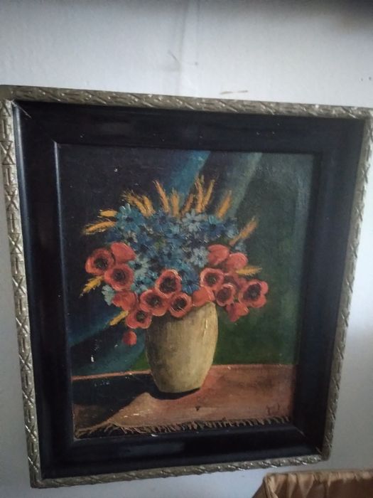 Tablou pictura ulei pe pinza autor semnat 1940