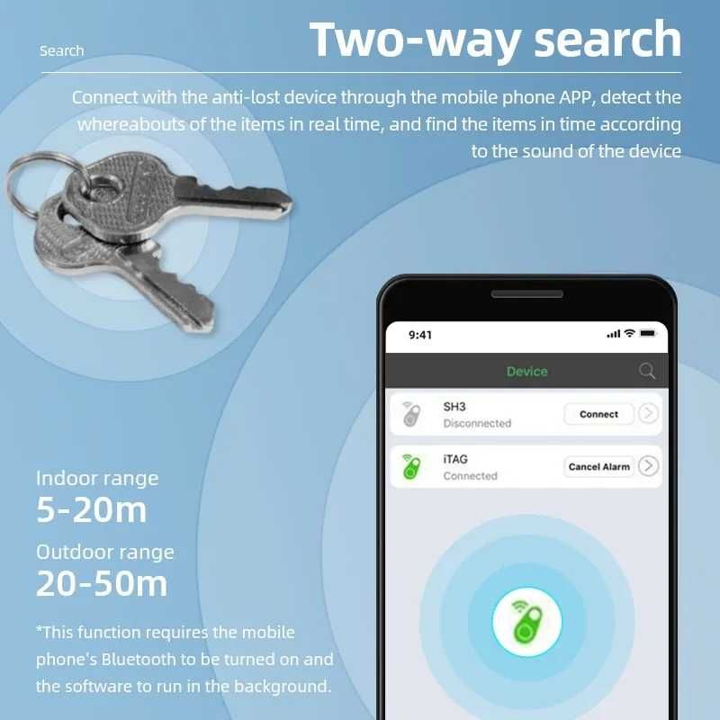 Mini dispozitiv anti pierdere GPS compatibil Apple/Android