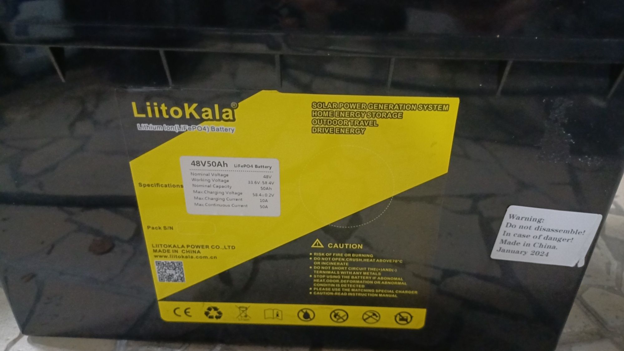 Baterii LifePo4 48v/52.4v 16s Liitokala 50ah 5 bucati