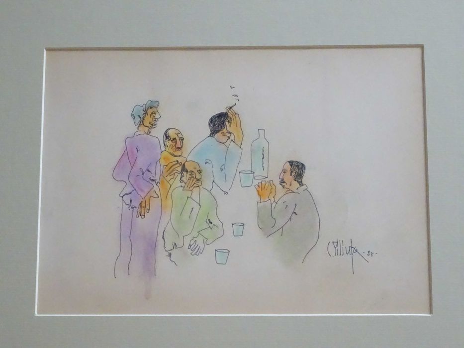 Tablou Constantin Piliuta ‘La bar’ | tus si culoare