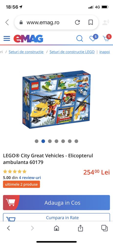 LEGO® City Great Vehicles - Elicopterul ambulanta 60179