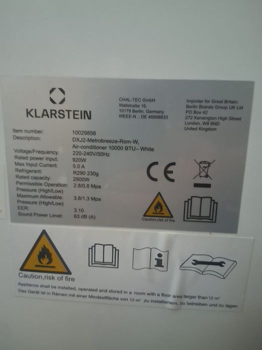 Продавам подвижен климатик  Klarstein