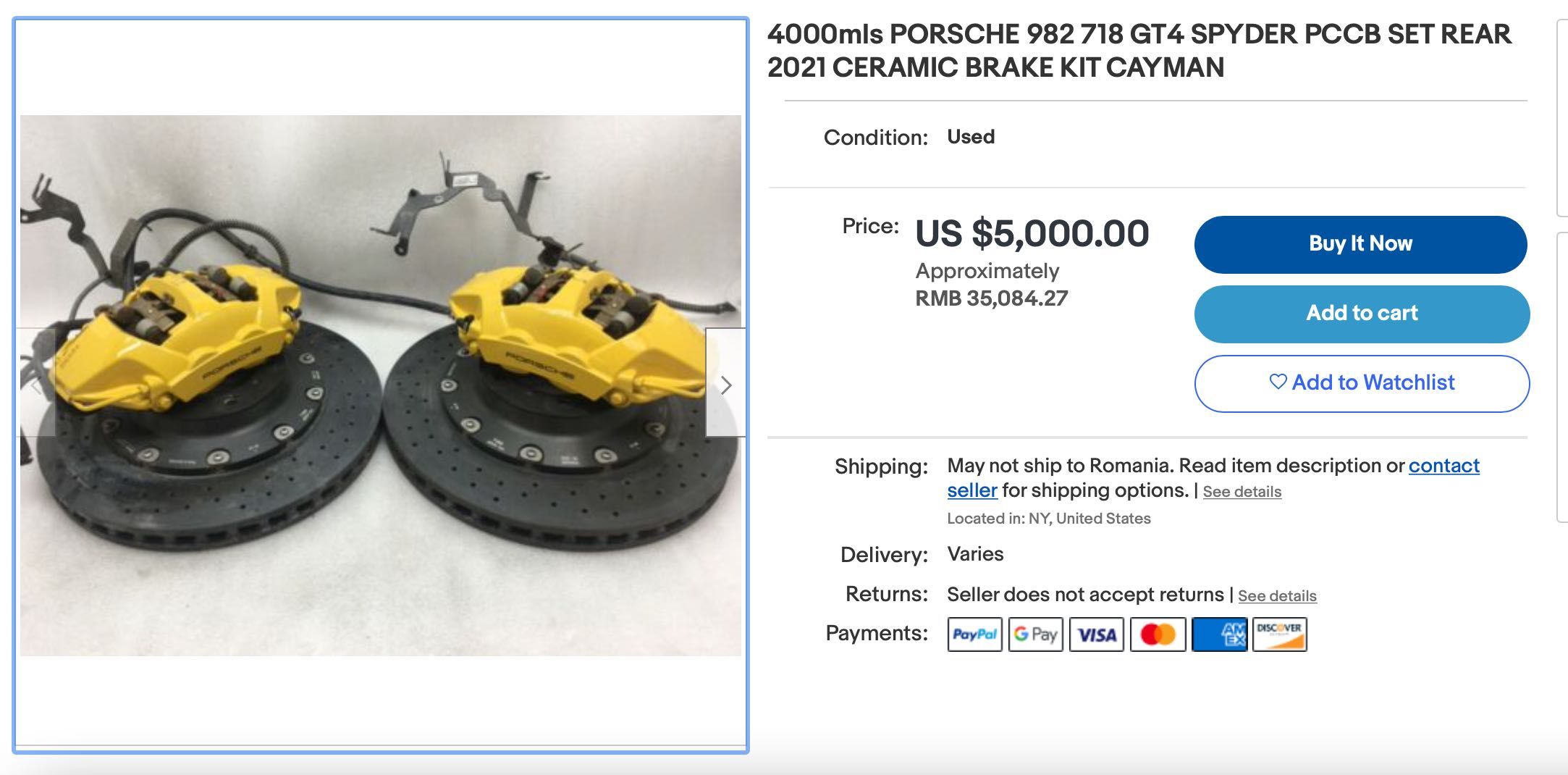 ETRIERI BREMBO frane fata PORSCHE 982 718 GT4 Spyder Cayman