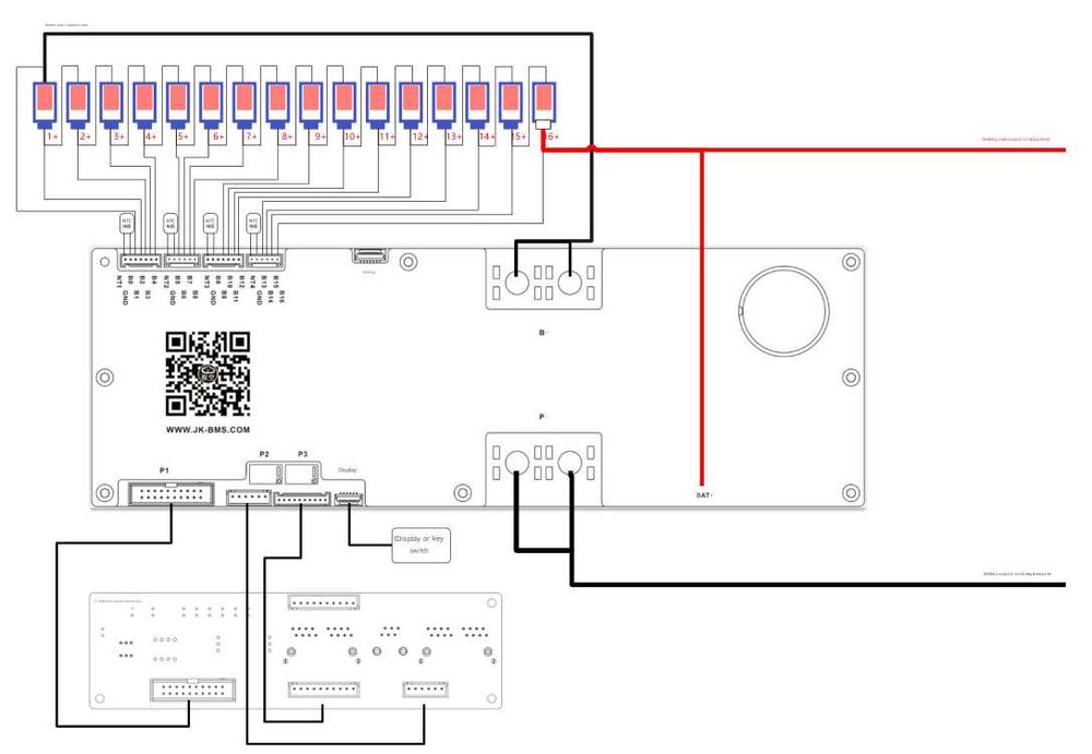 BMS JK V19 JK-PB2A16S20P cu Display Touch 4.3inch inclus 200Ah/350Ah