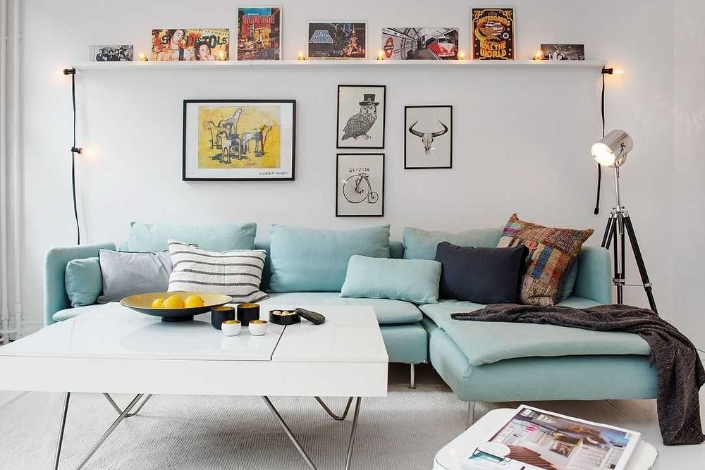 Husa taburet canapea IKEA SÖDERHAMN Isefall turcoaz