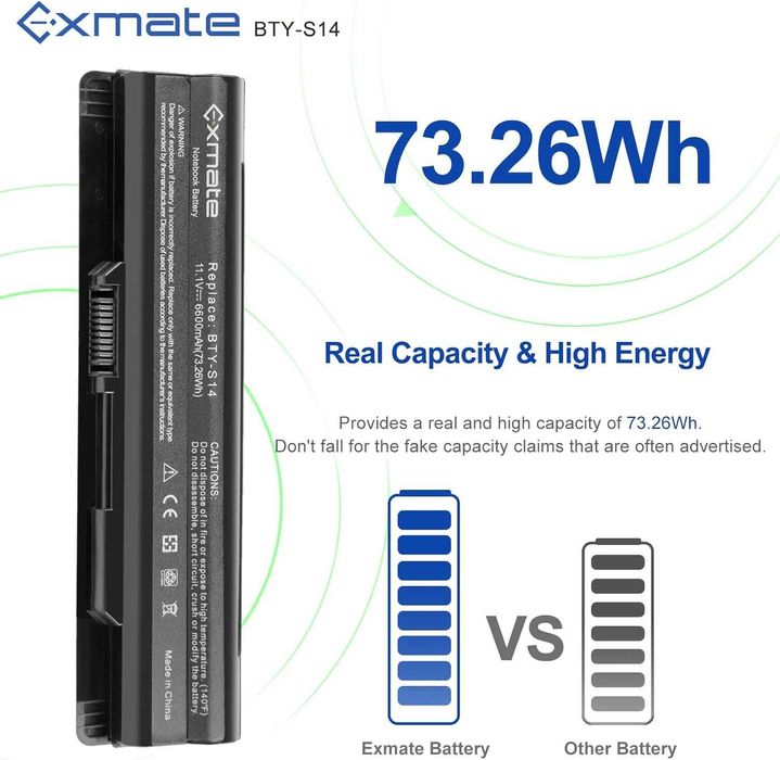 Baterie Laptop Exmate BTY-S14/BTY-S15 11.1V 6600mAh pentru MSI