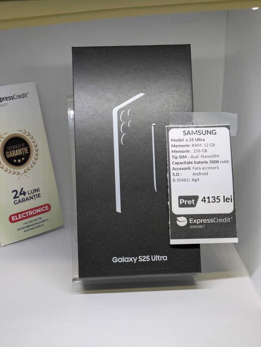 Samsung S25 Ultra 5G 12/256Gb (AG4 Dacia / B.50461) Garanție 2 ani
