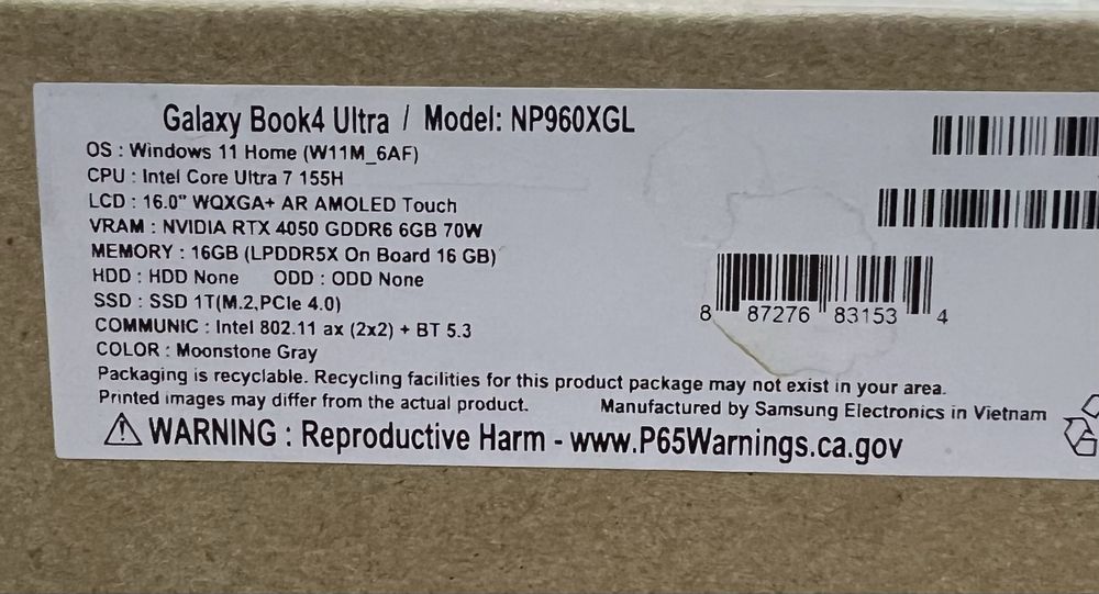 Samsung Galaxy Book4 Ultra USA