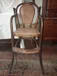 Scaun de Bebeluș vintage din Lemn Curbat Art Nouveau Stil Thonet, 1950