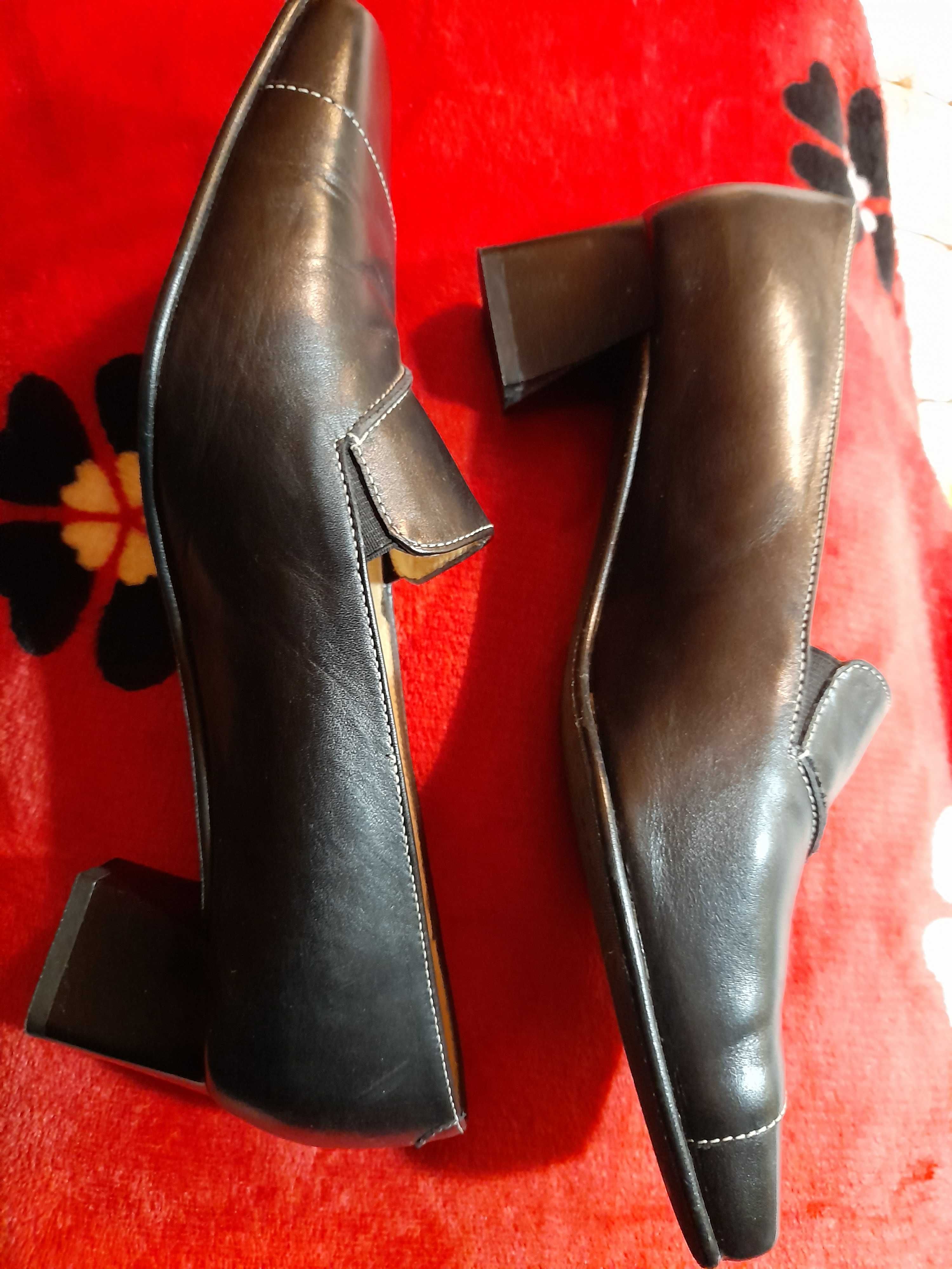 Pantofi dama negru, piele naturala, marca Des Confort, marimea 7G (40)