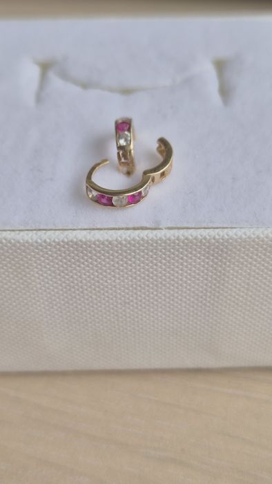 Vand cercei din AUR 14K pentru fetite, forma rotunda