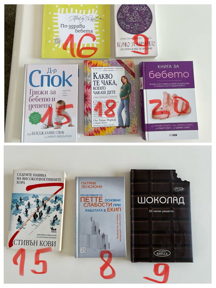Книги за бебе и мама, самоусъвършенстване, готварство