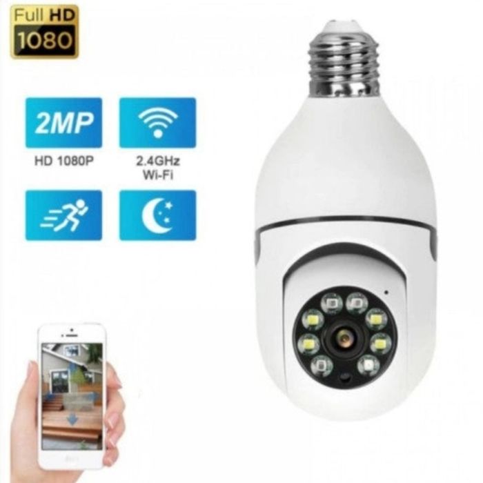 Camera supraveghere rotativa 360° wireless tip bec vedere nocturna