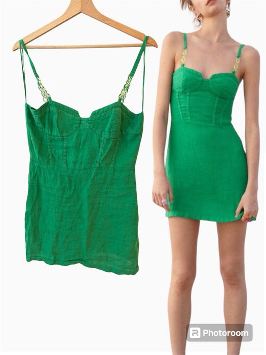 Rochie de vara, de in tip corset Zara cupe definite verde 38