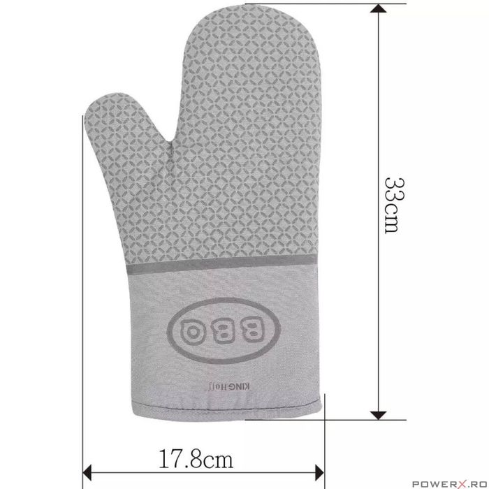 Manusa bucatarie, termorezistenta, pentru cuptor, gri, Kinghoff