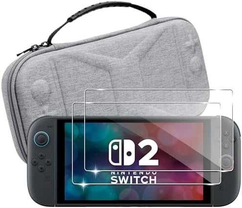Нов защитен Калъф за Nintendo Switch 2 с отделение + 2 закалени стъкла