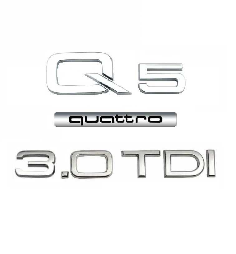 Set embleme haion / spate Q5 - 3.0 TDI - Quattro emblema auto AUDI