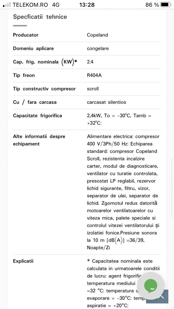 Agregat Frigorific Emerson (Tecumseh,Copeland,Bitzer,Embraco)