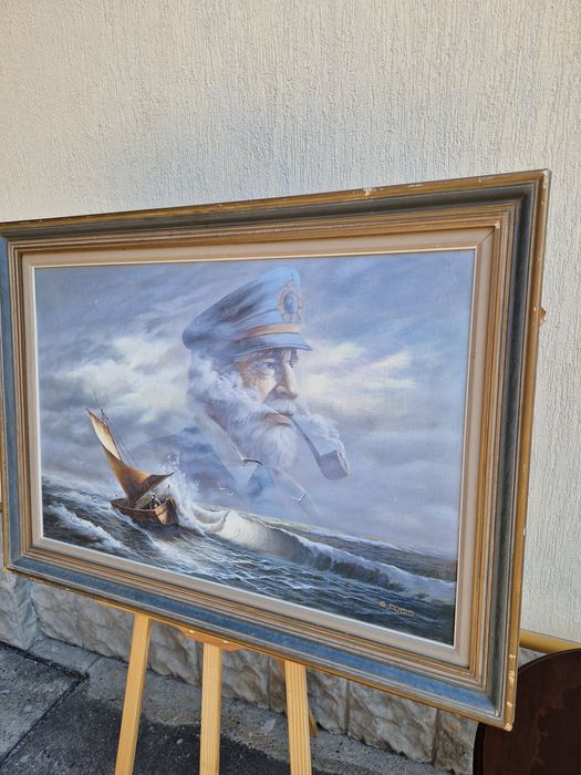 Уникална антикварна майсторска картина масло върху платно