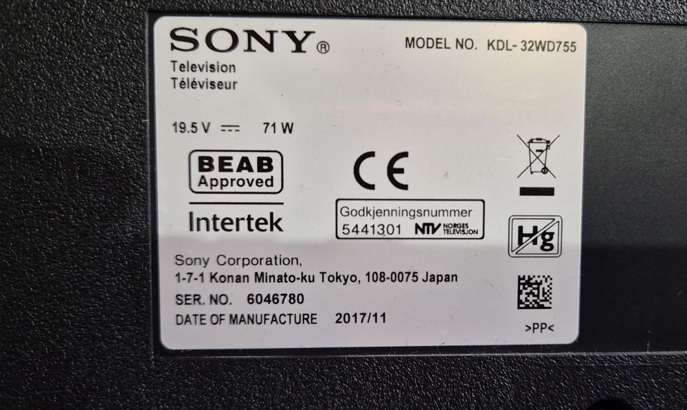 Sony KDL-32WD755 Full HD, Smart, WiFi, Черен