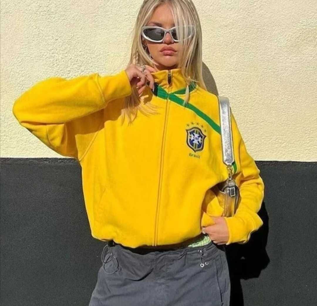 Brazil football zip up unisex