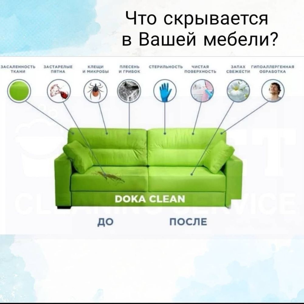 Химчистка мягкой мебели выезд на дом диван кресло матрас