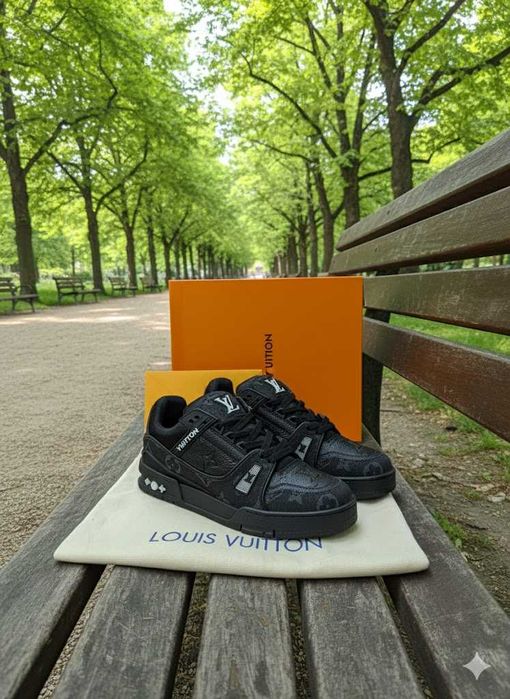 Adidasi LV Trainers Negru - Adidasi Full box - Premium - Verificare