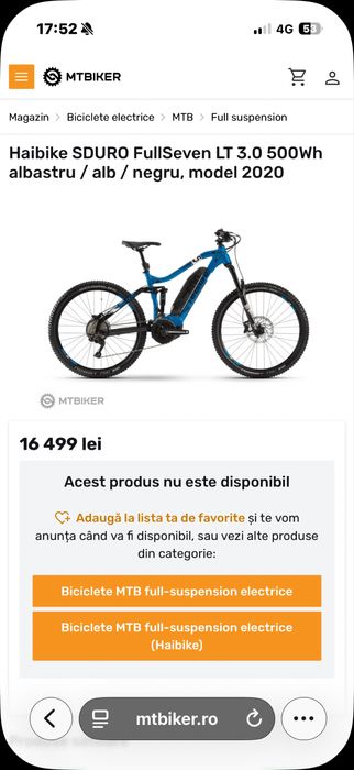 Bicicleta Electrica Enduro Full Suspension Haibike Sduro fullseven LT