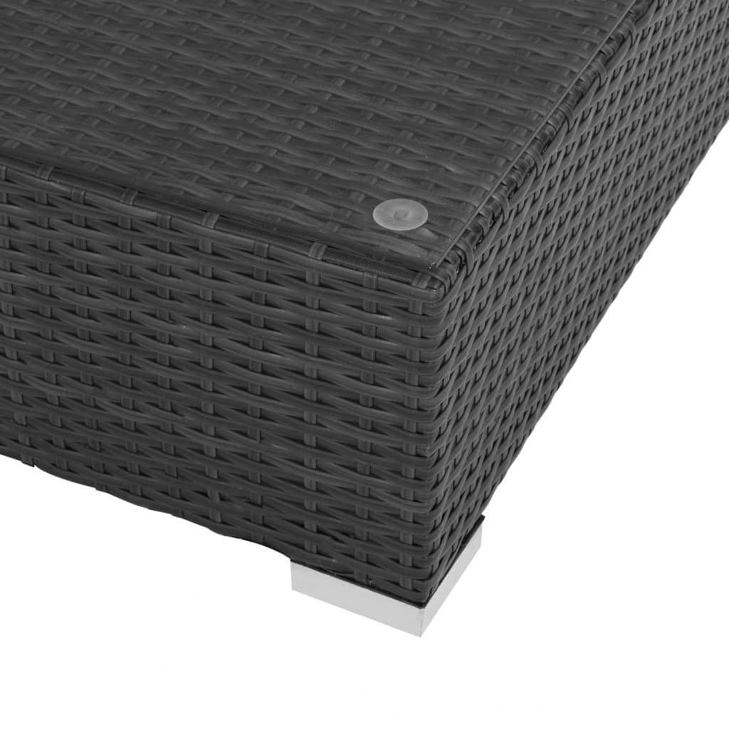 Set mobilier de gradina/terasa canapea/coltar Negru Ratan CASERTA