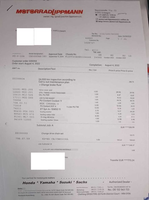 Honda CB500F, ABS, 2014, import Germania