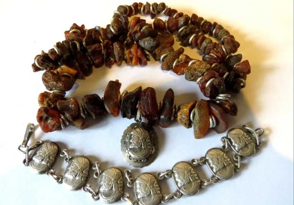 Collier chihlimbar si argint