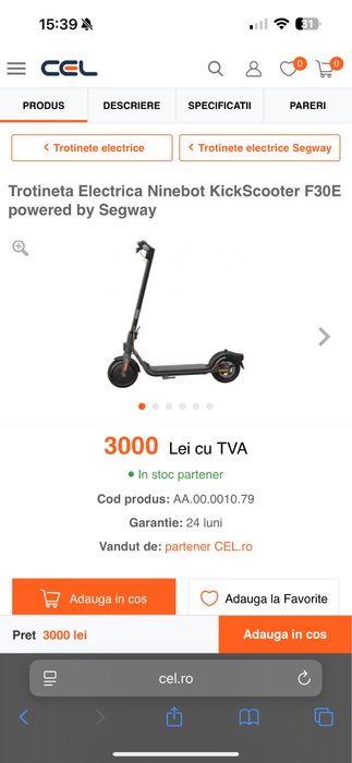Trotineta electrica Ninebot F30E