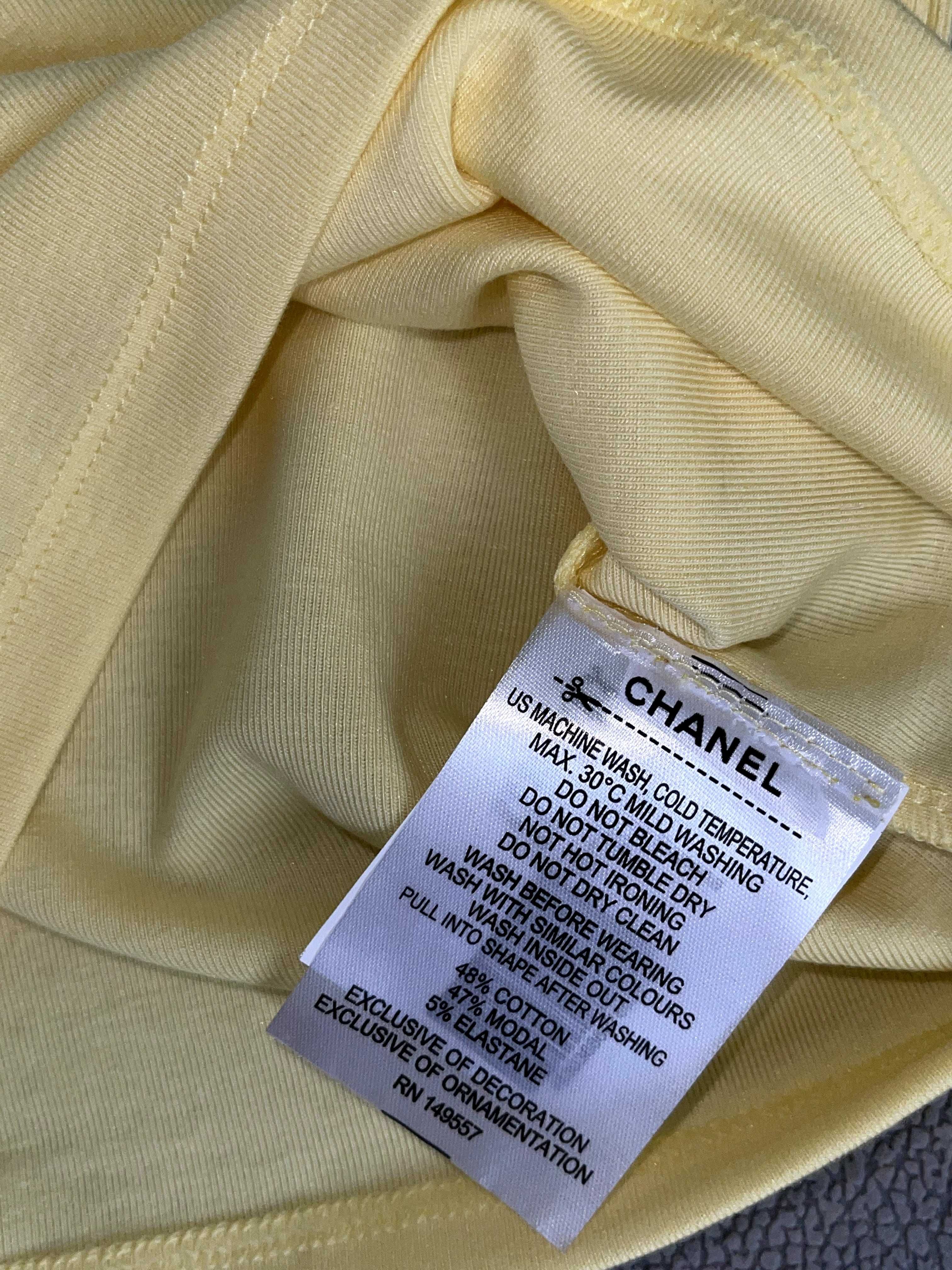 Chanel шанел топ потник розов потниче късо презрамки жълто червено