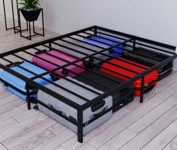 Cadru metalic pat Dreamzie 140 x 200 cm, inaltime 35 cm, negru