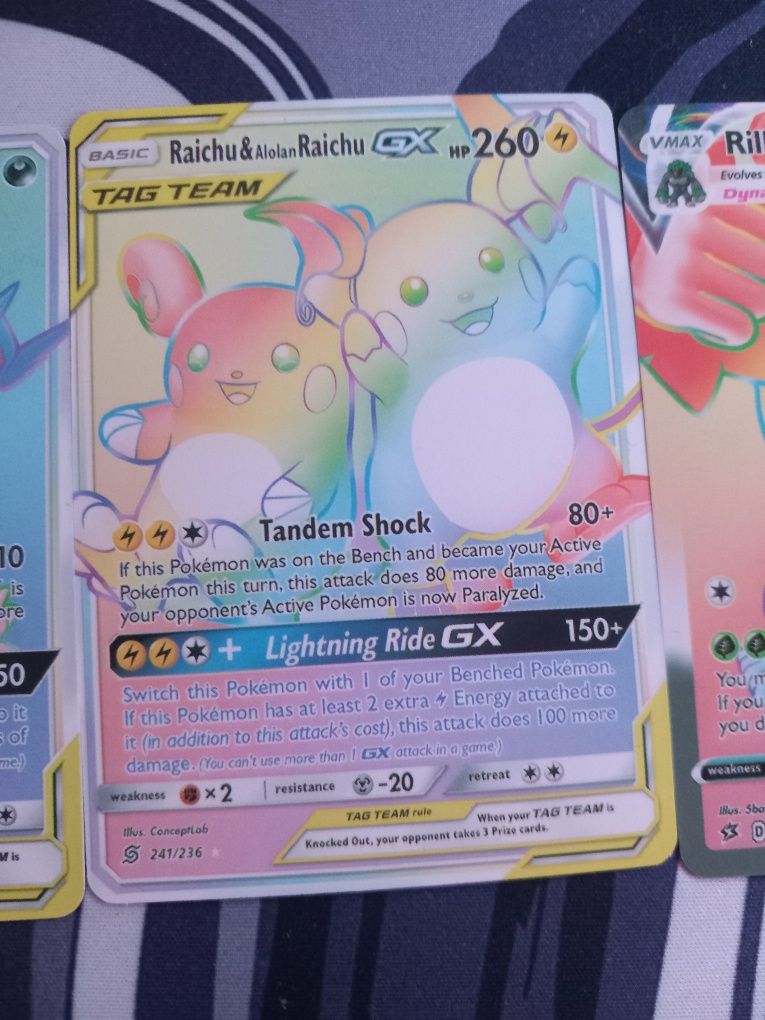 Carte Pokemon Raichu & Alolan Raichu-GX - Unified Minds
