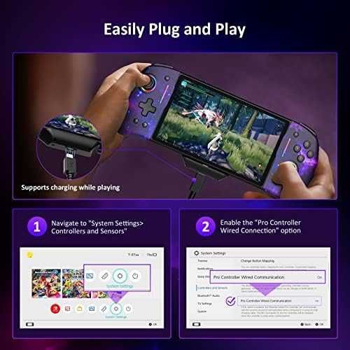 Нов NexiGo Gripcon Gen 2 Ергономичен контролер за Switch със светлини