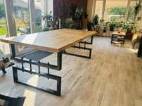 Masa living - dining stil industrial lemn masiv stejar