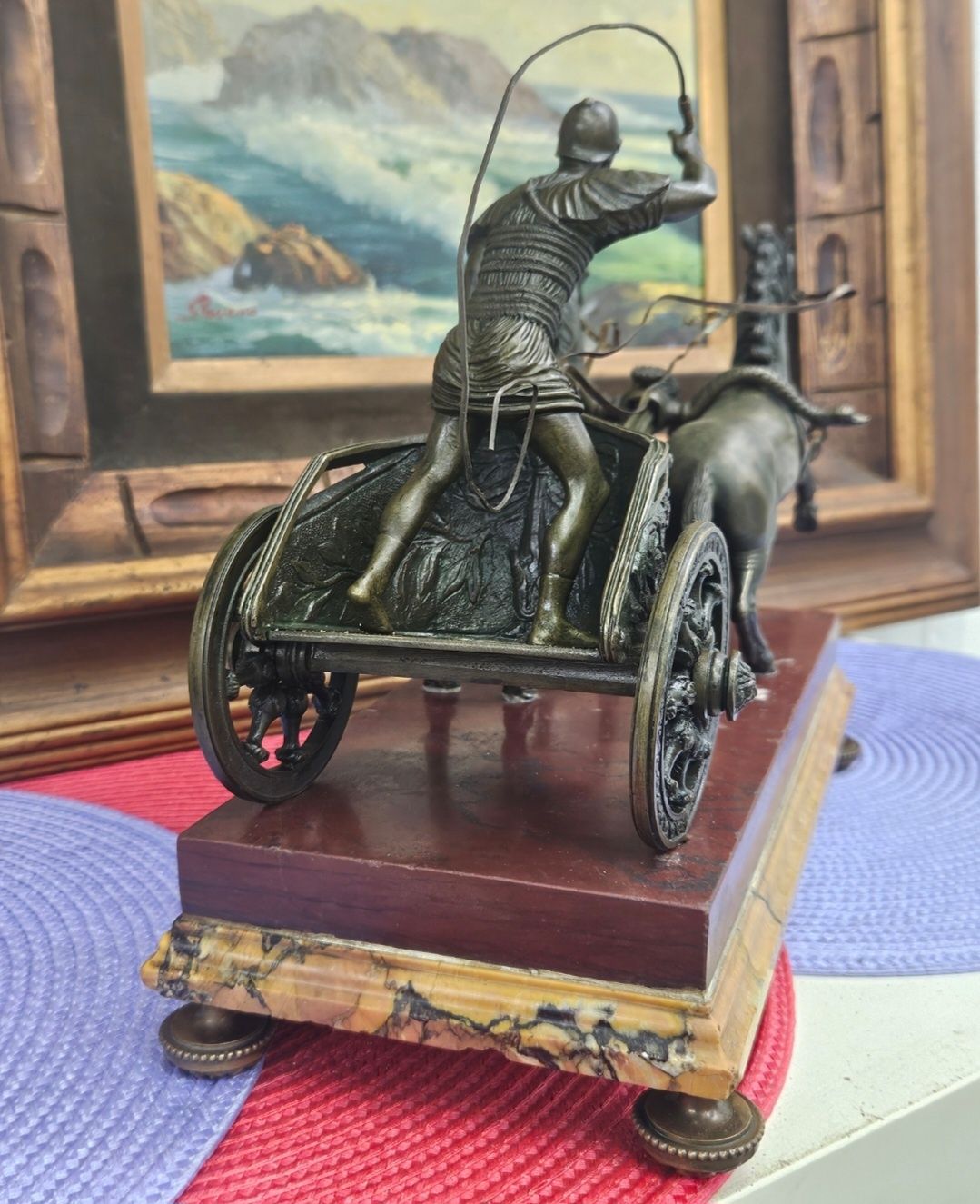 Бронзова статуетка колесница.  Франция 1900г.