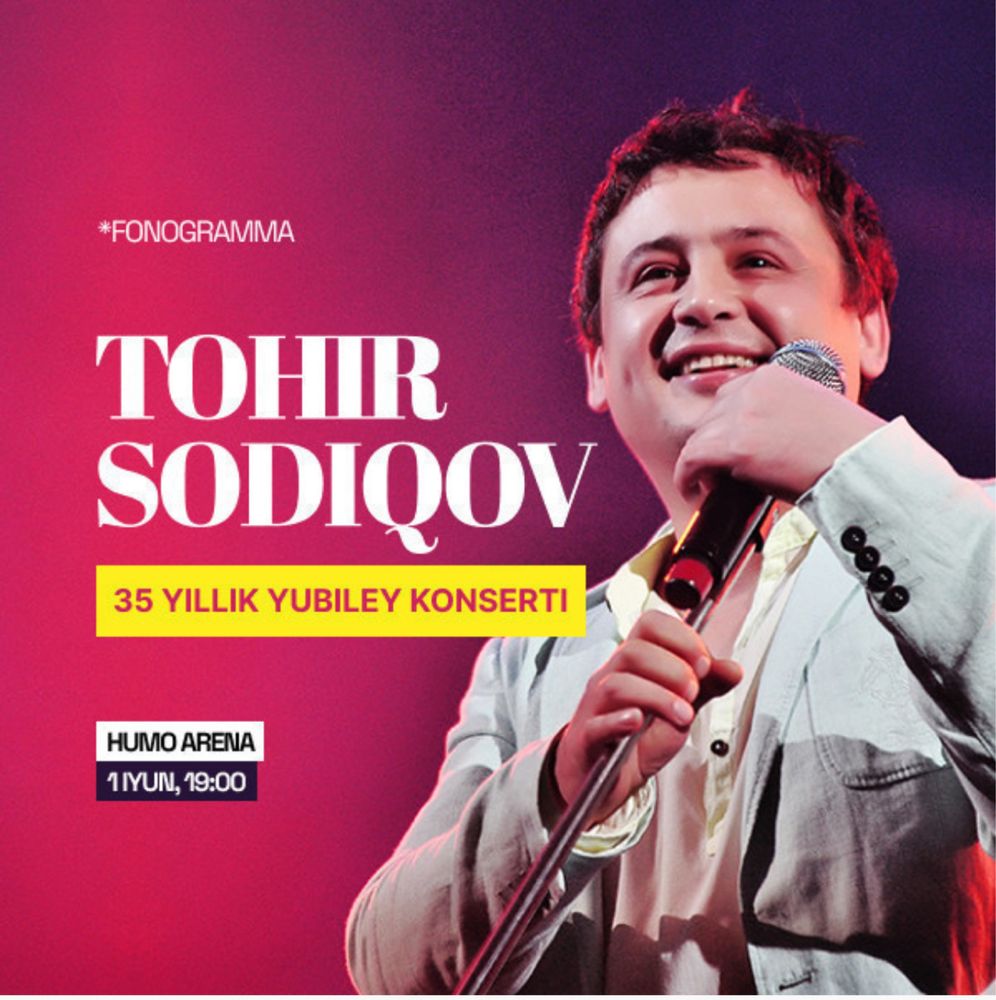 TOHIR SODIQOV 1 iyun Iticket
