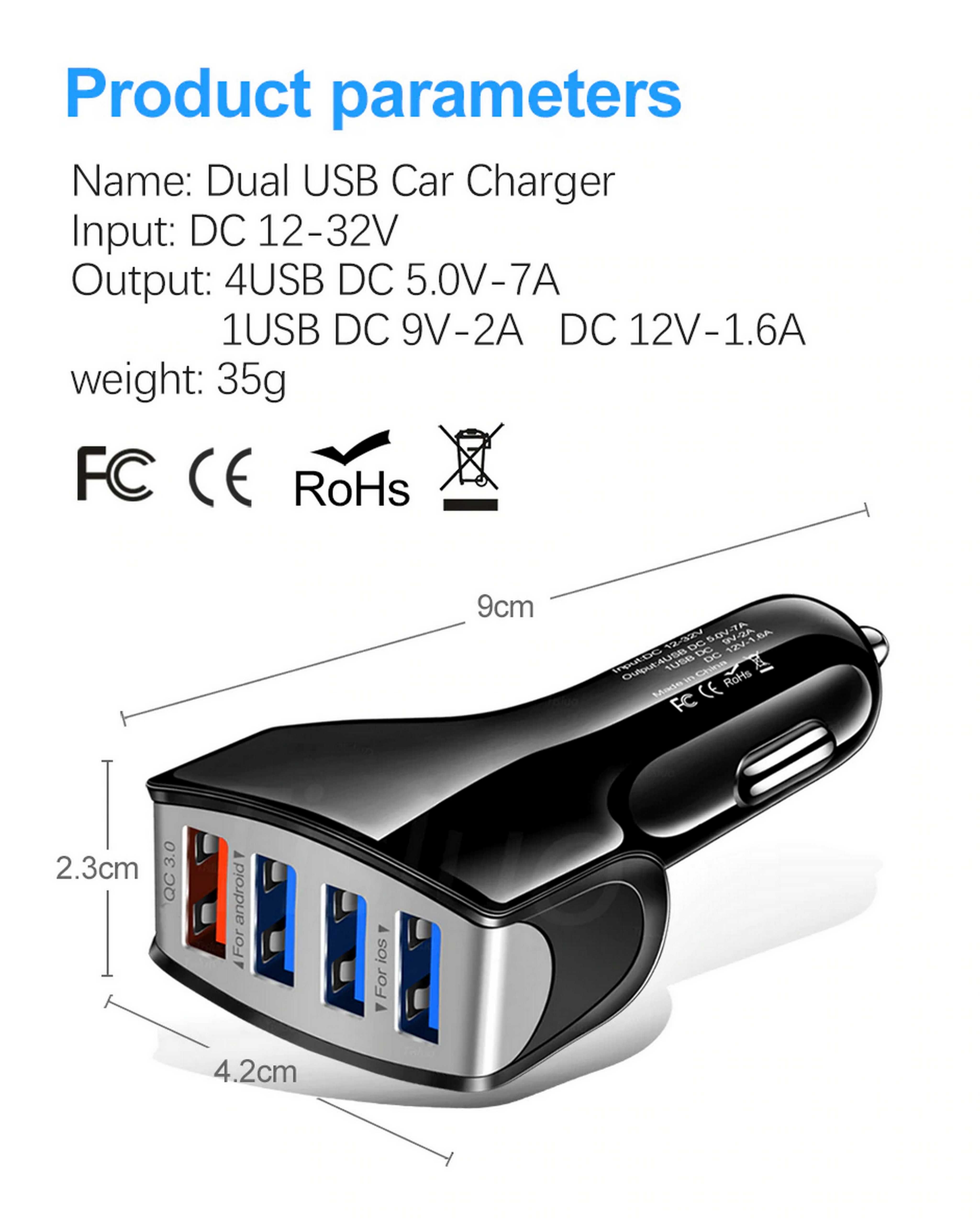 4X Usb Quick Charge-Бързо зарядно за кола за телефон-таблет и др.