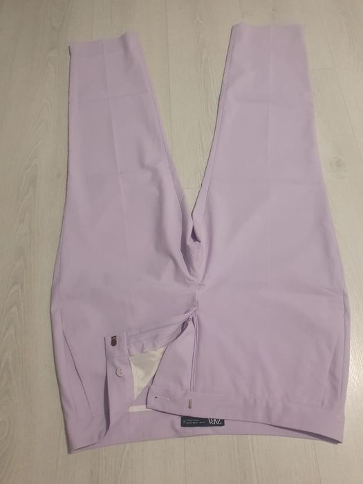 Pantaloni Zara roz, lila și lime mărime 40