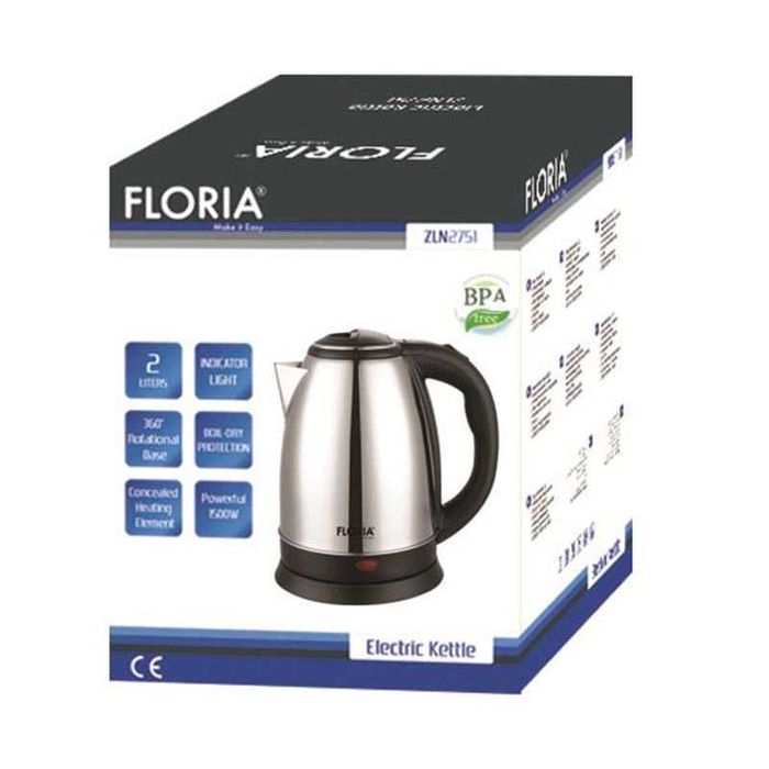 Електрическа кана, мощност 1500W, капацитет 2 L, светлинен индикатор