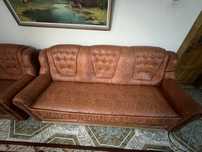 Set 3 piese mobilă – canapea extensibilă + 2 fotolii, stil clasic