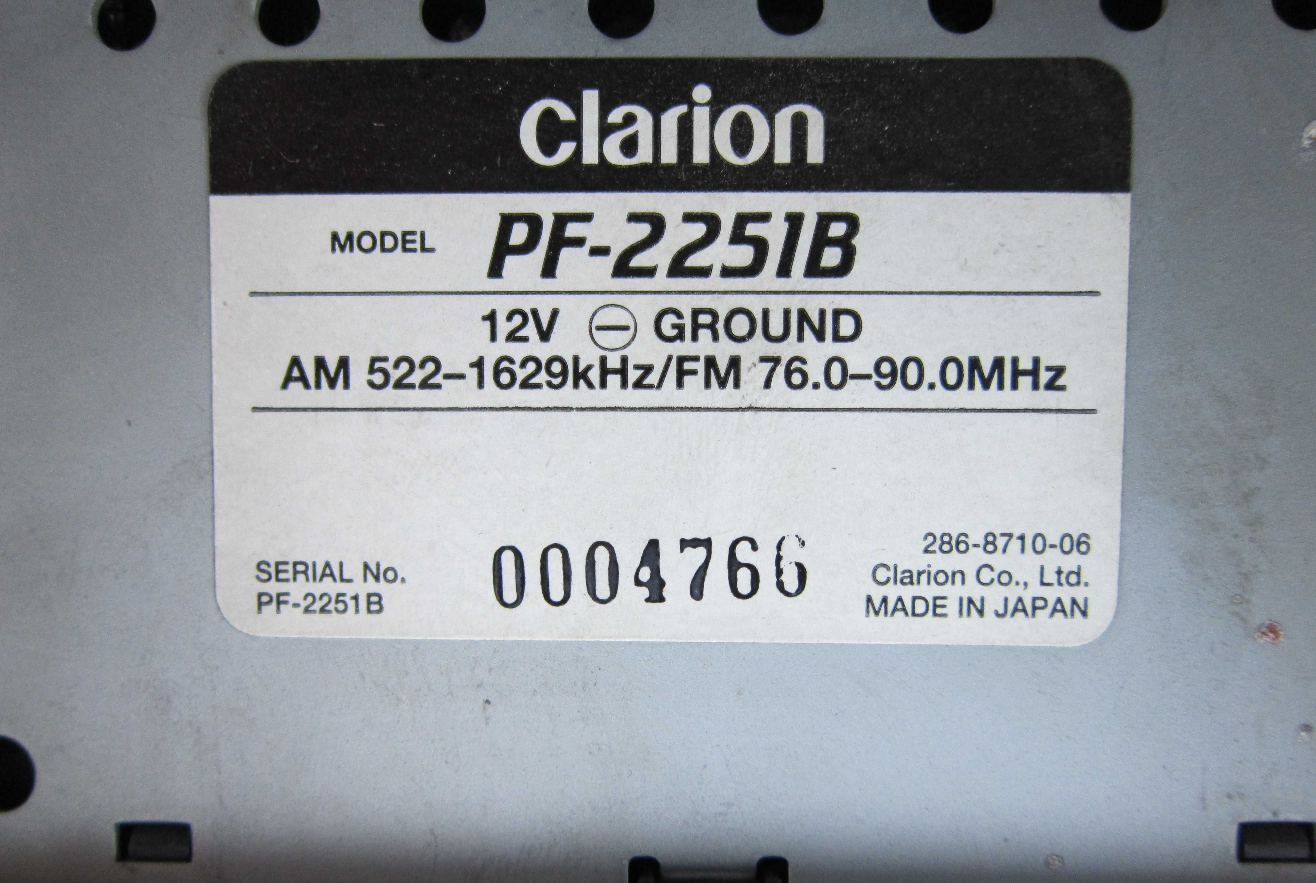 CD Автомагнитола Clarion PF-2251B (SUBARU Forester)